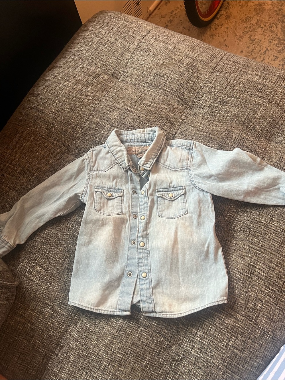 Kids' Light Blue Denim Jacket - Classic Snap-Front Style